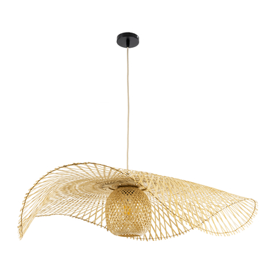 GLOBOSTAR® CINNABAR 01838 Boho Κρεμαστό Φωτιστικό Οροφής με Ντουί 1 x E27 AC 220-240V IP20 - Μπεζ - Μ100 x Π100 x Υ21cm