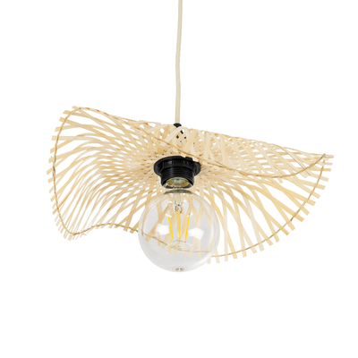 GLOBOSTAR® MELEMELE 01839 Boho Κρεμαστό Φωτιστικό Οροφής με Ντουί 1 x E27 AC 220-240V IP20 - Μπεζ - Μ35 x Π35 x Υ4cm