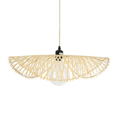 GLOBOSTAR® MELEMELE 01840 Boho Κρεμαστό Φωτιστικό Οροφής με Ντουί 1 x E27 AC 220-240V IP20 - Μπεζ - Μ50 x Π50 x Υ7cm