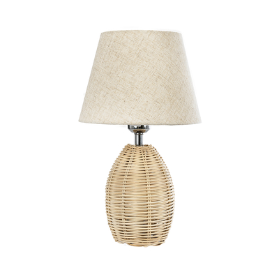 GLOBOSTAR® HASUMI 01956 Boho Επιτραπέζιο Φωτιστικό Πορτατίφ με Ντουί 1 x E27 AC 220-240V IP20 - Μπεζ - Μ23 x Π23 x Υ40cm