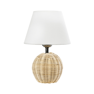 GLOBOSTAR® HASUMI 01957 Boho Επιτραπέζιο Φωτιστικό Πορτατίφ με Ντουί 1 x E27 AC 220-240V IP20 - Μπεζ & Λευκό - Μ19 x Π19 x Υ30cm