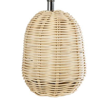 GLOBOSTAR® HASUMI 01958 Boho Επιτραπέζιο Φωτιστικό Πορτατίφ με Ντουί 1 x E27 AC 220-240V IP20 - Μπεζ & Λευκό - Μ18 x Π18 x Υ36cm