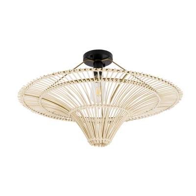 GLOBOSTAR® PALERMO 02152 Boho Κρεμαστό Φωτιστικό Οροφής με Ντουί 1 x E27 AC 220-240V IP20 - Μπεζ - Μ60 x Π60 x Υ36cm