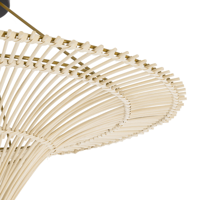 GLOBOSTAR® PALERMO 02152 Boho Κρεμαστό Φωτιστικό Οροφής με Ντουί 1 x E27 AC 220-240V IP20 - Μπεζ - Μ60 x Π60 x Υ36cm