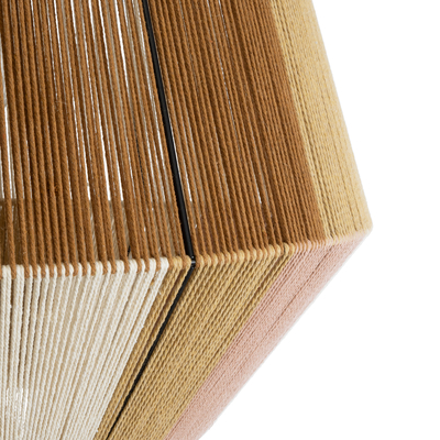 GLOBOSTAR® SALERNO 02187 Boho Κρεμαστό Φωτιστικό Οροφής με Ντουί 1 x E27 AC 220-240V IP20 - Μπεζ & Καφέ - Μ50 x Π50 x Υ50cm