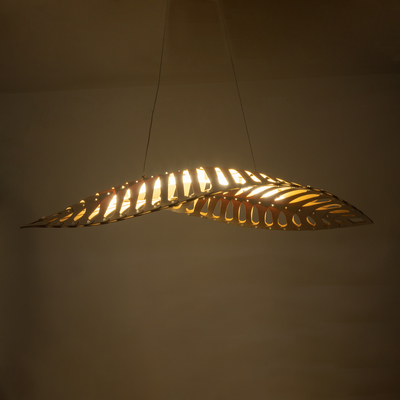 GLOBOSTAR® NANI 02285 Μοντέρνο Κρεμαστό Φωτιστικό Οροφής LED 36W 2880lm 120° AC 220-240V IP20 Φυσικό Λευκό 4500K - Lumileds SMD Chip - Μπεζ - Μ120 x Π48 x Υ18cm - 2 Χρόνια Εγγύηση