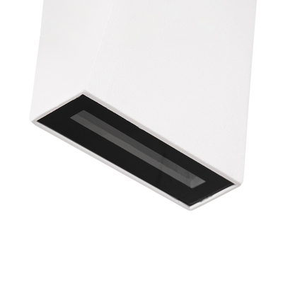 GLOBOSTAR® TRIANDE 60551 Μοντέρνο Φωτιστικό Τοίχου - Απλίκα LED 10W 1150lm 5°/60° AC 220-240V Αδιάβροχο IP65 Θερμό Λευκό 2700K - Bridgelux COB Chip & TÜV SÜD Driver - Λευκό Ματ - Μ8.5 x Π8.5 x Υ20cm - 5 Χρόνια Εγγύηση