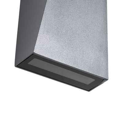 GLOBOSTAR® TRIANDE 60552 Μοντέρνο Φωτιστικό Τοίχου - Απλίκα LED 10W 1150lm 5°/60° AC 220-240V Αδιάβροχο IP65 Θερμό Λευκό 2700K - Bridgelux COB Chip & TÜV SÜD Driver - Γκρι Ανθρακί Ματ - Μ8.5 x Π8.5 x Υ20cm - 5 Χρόνια Εγγύηση