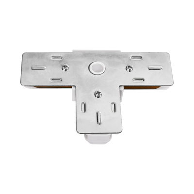 GloboStar® 2L-EUROTRACK 60908 Αντάπτορας Τ(Ταφ) - Μονοφασικός 2 Καλωδίων για όλες τις Ράγες EUROTRACK AC 220-240V IP20 Μ10.7 x Π7 x Υ1.5cm - EUROTRACK® System 1L+1N - Θερμοπλαστικό - Λευκό - 5 Χρόνια Εγγύηση