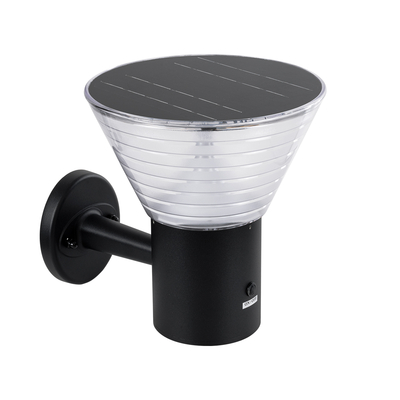 GLOBOSTAR® VEGGIE 90530 Φωτιστικό Κολωνάκι Κήπου LED 10W 330lm 120° με Ενσωματωμένο Φωτοβολταϊκό Panel 6V 2W & Επαναφορτιζόμενη Μπαταρία Li-ion 3.2V 1800mAh με Αισθητήρα Ημέρας-Νύχτας Αδιάβροχο IP65 Ψυχρό Λευκό 6000K - Γκρι Ανθρακί - Μ23 x Π30 x Υ25cm - 2 Χρόνια Εγγύηση