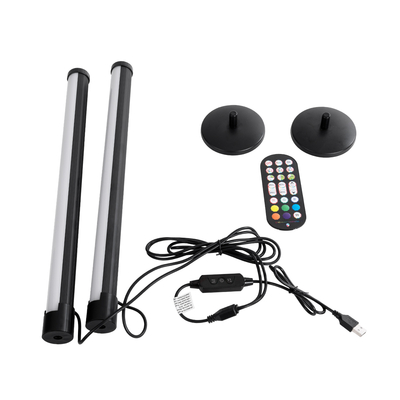 GloboStar® DIGICOLUMN 90760 Επιτραπέζιο Φωτιστικό Πορτατίφ LED 16W 1280lm 180° DC 5V IP20 RGB Dimmable Μαύρο Πλαστικό - Μ3 x Π3 x Υ45cm - ΣΕΤ 2 Τεμαχίων - 2 Χρόνια Εγγύηση