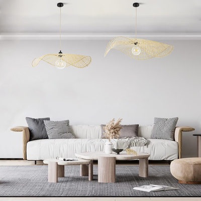 GLOBOSTAR® MELEMELE 01841 Boho Κρεμαστό Φωτιστικό Οροφής με Ντουί 1 x E27 AC 220-240V IP20 - Μπεζ - Μ75 x Π75 x Υ10cm