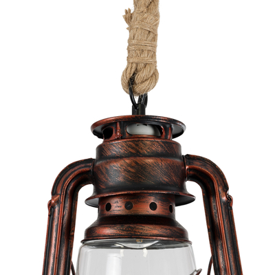 GLOBOSTAR® BARBAROSSA 01707 Vintage Κρεμαστό Φωτιστικό Οροφής με Ντουί 1 x E27 AC 220-240V IP20 - Χάλκινο - Μ18 x Π18 x Υ28cm