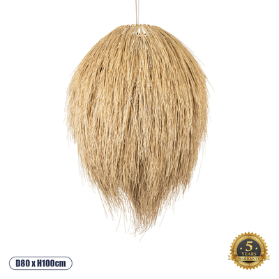 GLOBOSTAR® ARCHIPELAGO 01913 Boho Κρεμαστό Φωτιστικό Οροφής με Ντουί 1 x E27 AC 220-240V IP20 - Μπεζ - Μ80 x Π80 x Υ100cm