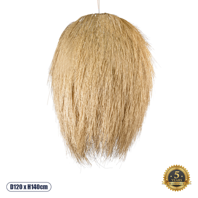 GLOBOSTAR® ARCHIPELAGO 01914 Boho Κρεμαστό Φωτιστικό Οροφής με Ντουί 1 x E27 AC 220-240V IP20 - Μπεζ - Μ120 x Π120 x Υ140cm