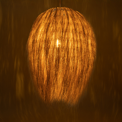 GLOBOSTAR® ARCHIPELAGO 01914 Boho Κρεμαστό Φωτιστικό Οροφής με Ντουί 1 x E27 AC 220-240V IP20 - Μπεζ - Μ120 x Π120 x Υ140cm