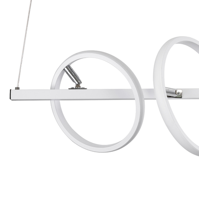 GLOBOSTAR® CIRCOLARE 61320 Μοντέρνο Κρεμαστό Φωτιστικό Οροφής LED 75W 8400lm 360° AC 220-240V IP20 Ρυθμιζόμενο Λευκό CCT με Χειριστήριο από 2700K έως 6000K Dimmable - Lumileds SMD Chip - Λευκό Ματ - Μ120 x Π25 x Υ25cm - 3 Χρόνια Εγγύηση