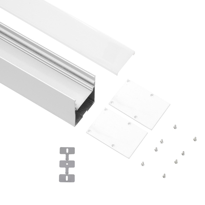 GloboStar® SURFACEPENDANT-PROFILE 70827-1M Προφίλ Αλουμινίου - Βάση & Ψύκτρα Ταινίας LED με Λευκό Γαλακτερό Κάλυμμα - Επιφανειακή & Κρεμαστή Χρήση - Πατητό Κάλυμμα - Λευκό - 1 Μέτρο - Μ100 x Π5 x Υ7cm