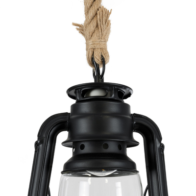 GLOBOSTAR® BARBAROSSA 01704 Vintage Κρεμαστό Φωτιστικό Οροφής με Ντουί 1 x E27 AC 220-240V IP20 - Μαύρο - Μ18 x Π18 x Υ28cm