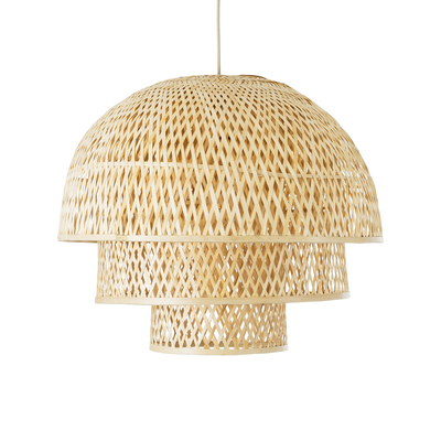 GLOBOSTAR® HIROKA 01836 Boho Κρεμαστό Φωτιστικό Οροφής με Ντουί 1 x E27 AC 220-240V IP20 - Μπεζ - Μ60 x Π60 x Υ50cm