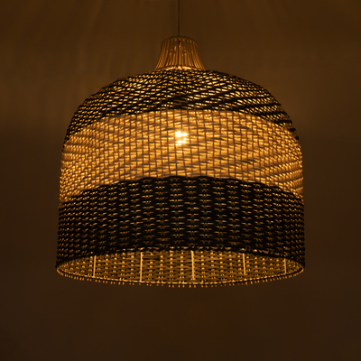 GLOBOSTAR® BARBADOS 01945 Boho Κρεμαστό Φωτιστικό Οροφής με Ντουί 1 x E27 AC 220-240V IP20 - Μπεζ & Λαδί - Μ60 x Π60 x Υ60cm