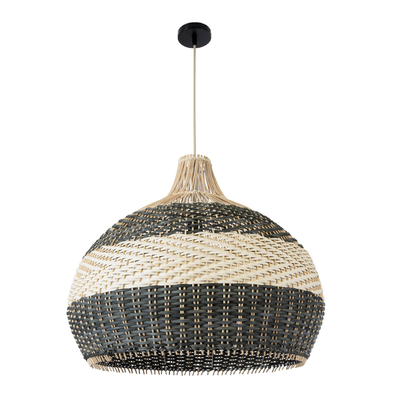 GLOBOSTAR® BARBADOS 01947 Boho Κρεμαστό Φωτιστικό Οροφής με Ντουί 1 x E27 AC 220-240V IP20 - Μπεζ & Λαδί - Μ60 x Π60 x Υ60cm