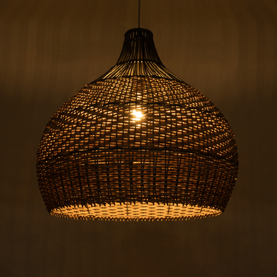 GLOBOSTAR® SEYCHELLES 01949 Boho Κρεμαστό Φωτιστικό Οροφής με Ντουί 1 x E27 AC 220-240V IP20 - Καφέ & Λαδί - Μ60 x Π60 x Υ60cm