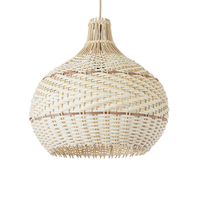 GLOBOSTAR® SANTACRUZ 01950 Boho Κρεμαστό Φωτιστικό Οροφής με Ντουί 1 x E27 AC 220-240V IP20 - Μπεζ & Καφέ - Μ40 x Π40 x Υ40cm