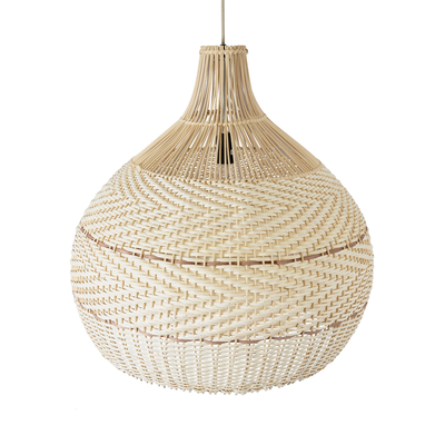 GLOBOSTAR® SANTACRUZ 01951 Boho Κρεμαστό Φωτιστικό Οροφής με Ντουί 1 x E27 AC 220-240V IP20 - Μπεζ & Καφέ - Μ60 x Π60 x Υ60cm