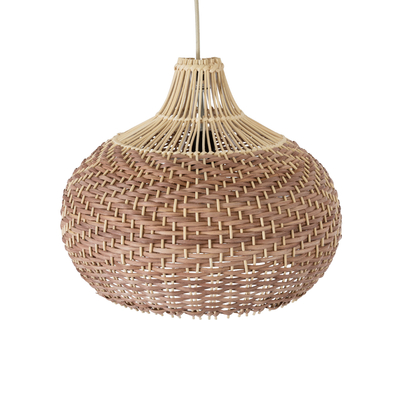 GLOBOSTAR® PANAMA 01952 Boho Κρεμαστό Φωτιστικό Οροφής με Ντουί 1 x E27 AC 220-240V IP20 - Μπεζ & Καφέ - Μ40 x Π40 x Υ34cm