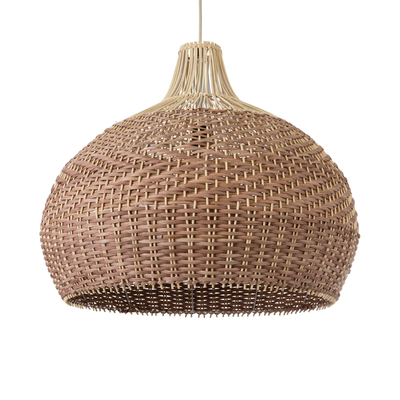 GLOBOSTAR® PANAMA 01953 Boho Κρεμαστό Φωτιστικό Οροφής με Ντουί 1 x E27 AC 220-240V IP20 - Μπεζ & Καφέ - Μ60 x Π60 x Υ60cm