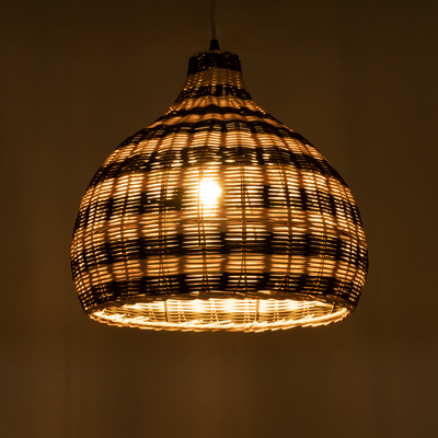 GLOBOSTAR® JAMAICA 01954 Boho Κρεμαστό Φωτιστικό Οροφής με Ντουί 1 x E27 AC 220-240V IP20 - Μπεζ & Λαδί - Μ40 x Π40 x Υ37cm