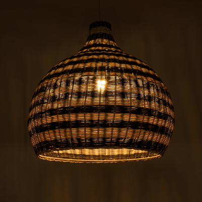 GLOBOSTAR® JAMAICA 01955 Boho Κρεμαστό Φωτιστικό Οροφής με Ντουί 1 x E27 AC 220-240V IP20 - Μπεζ & Λαδί - Μ60 x Π60 x Υ60cm