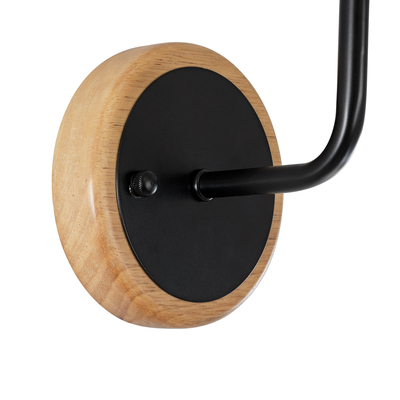 GLOBOSTAR® MANU 02043 Μοντέρνο Φωτιστικό Τοίχου - Απλίκα με Ντουί 1 x E27 AC 220-240V IP20 - Μαύρο & Μπεζ - Μ18 x Π20 x Υ37cm