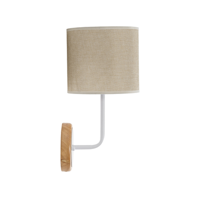 GLOBOSTAR® MANU 02044 Μοντέρνο Φωτιστικό Τοίχου - Απλίκα με Ντουί 1 x E27 AC 220-240V IP20 - Λευκό & Μπεζ - Μ18 x Π20 x Υ37cm