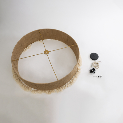 GLOBOSTAR® PUERTORICO 02095 Boho Κρεμαστό Φωτιστικό Οροφής με Ντουί 3 x E27 AC 220-240V IP20 - Μπεζ - Μ80 x Π80 x Υ27cm