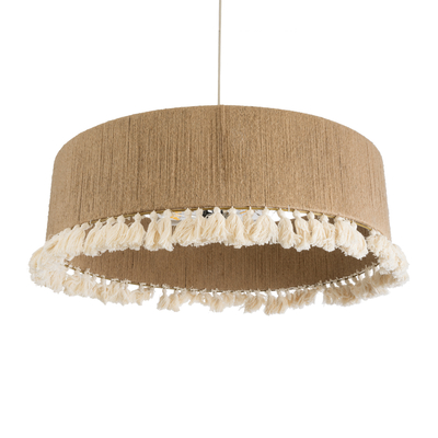 GLOBOSTAR® PUERTORICO 02095 Boho Κρεμαστό Φωτιστικό Οροφής με Ντουί 3 x E27 AC 220-240V IP20 - Μπεζ - Μ80 x Π80 x Υ27cm