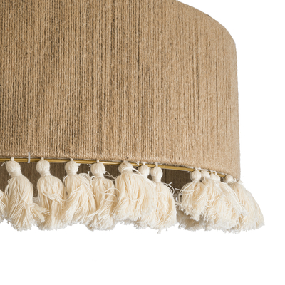 GLOBOSTAR® PUERTORICO 02095 Boho Κρεμαστό Φωτιστικό Οροφής με Ντουί 3 x E27 AC 220-240V IP20 - Μπεζ - Μ80 x Π80 x Υ27cm