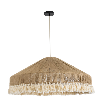 GLOBOSTAR® PUERTORICO 02099 Boho Κρεμαστό Φωτιστικό Οροφής με Ντουί 3 x E27 AC 220-240V IP20 - Μπεζ & Λευκό - Μ80 x Π80 x Υ35cm