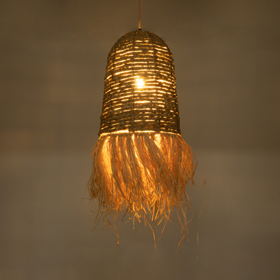 GLOBOSTAR® PORTOFERRAIO 02170 Boho Κρεμαστό Φωτιστικό Οροφής με Ντουί 1 x E27 AC 220-240V IP20 - Μπεζ - Μ30 x Π30 x Υ70cm