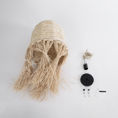 GLOBOSTAR® AREMBEPE 02178 Boho Κρεμαστό Φωτιστικό Οροφής με Ντουί 1 x E27 AC 220-240V IP20 - Μπεζ - Μ34 x Π34 x Υ70cm