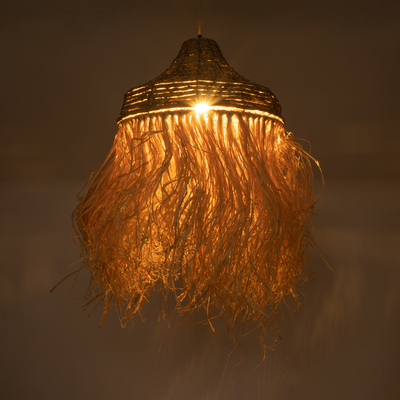 GLOBOSTAR® PORTOFERRAIO 02185 Boho Κρεμαστό Φωτιστικό Οροφής με Ντουί 1 x E27 AC 220-240V IP20 - Μπεζ - Μ50 x Π50 x Υ80cm