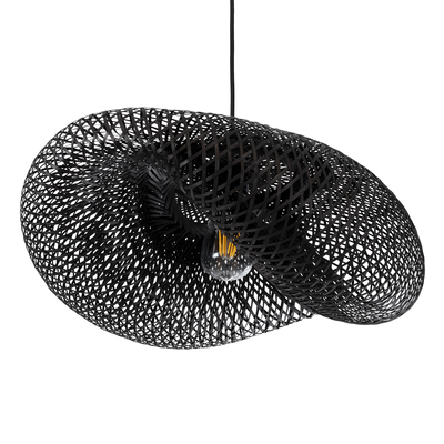 GLOBOSTAR® MEXICO 02201 Boho Κρεμαστό Φωτιστικό Οροφής με Ντουί 1 x E27 AC 220-240V IP20 - Μαύρο - Μ65 x Π45 x Υ18cm