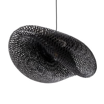 GLOBOSTAR® MEXICO 02202 Boho Κρεμαστό Φωτιστικό Οροφής με Ντουί 1 x E27 AC 220-240V IP20 - Μαύρο - Μ85 x Π50 x Υ30cm