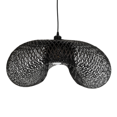 GLOBOSTAR® MEXICO 02202 Boho Κρεμαστό Φωτιστικό Οροφής με Ντουί 1 x E27 AC 220-240V IP20 - Μαύρο - Μ85 x Π50 x Υ30cm