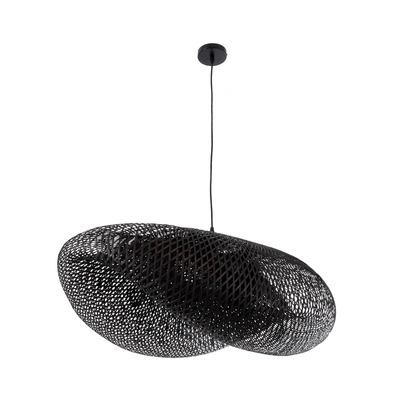 GLOBOSTAR® MEXICO 02203 Boho Κρεμαστό Φωτιστικό Οροφής με Ντουί 1 x E27 AC 220-240V IP20 - Μαύρο - Μ100 x Π62 x Υ33cm