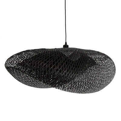 GLOBOSTAR® MEXICO 02203 Boho Κρεμαστό Φωτιστικό Οροφής με Ντουί 1 x E27 AC 220-240V IP20 - Μαύρο - Μ100 x Π62 x Υ33cm