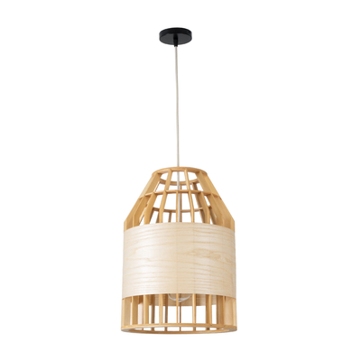 GLOBOSTAR® GALIA 02219 Boho Κρεμαστό Φωτιστικό Οροφής με Ντουί 1 x E27 AC 220-240V IP20 - Μπεζ & Καφέ - Μ30 x Π30 x Υ40cm