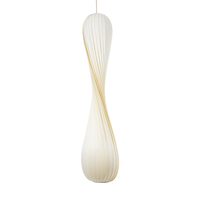 GLOBOSTAR® PRAIA 02317 Μοντέρνο Κρεμαστό Φωτιστικό Οροφής με Ντουί 2 x E27 AC 220-240V IP20 - Μπεζ & Λευκό - Μ25 x Π25 x Υ145cm