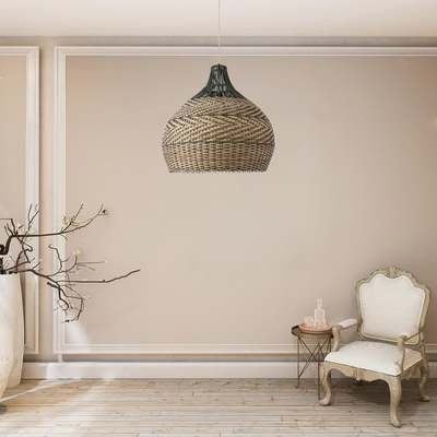 GLOBOSTAR® SEYCHELLES 01949 Boho Κρεμαστό Φωτιστικό Οροφής με Ντουί 1 x E27 AC 220-240V IP20 - Καφέ & Λαδί - Μ60 x Π60 x Υ60cm